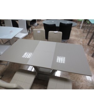 Стол обеденный AURORA  (серый со стеклом)