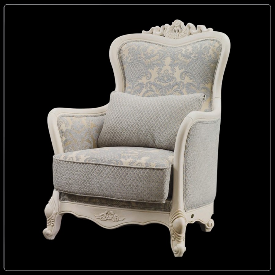 Кресло классическое (Слоновая кость, ткань  63, 64) Carpenter 230 