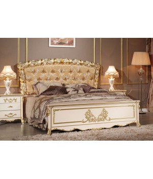 Кровать 1,8*2,0 м б/л, ткань золотая Фиора Каса (Fiora Casa) 
