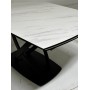 Стол FOGGIA 140 KL-99 Белый мрамор матовый, итальянская керамика/ черный каркас