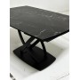 Стол FOGGIA 140 KL-116 Черный мрамор матовый, итальянская керамика/ черный каркас