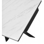 Стол BELLUNO 160 MARBLES KL-99 Белый мрамор матовый, итальянская керамика/ черный каркас