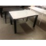 Стол CORNER 120 GLOSS STATUARIO WHITE SOLID CERAMIC / BLACK