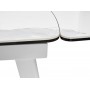 Стол ELIOT 120 HIGH GLOSS STATUARIO Белый мрамор глянцевый, керамика/ белый каркас