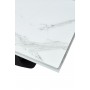 Стол Ниагара 160 Белый мрамор, стекло / черный каркас 
