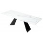 Стол Купер 160 Белый мрамор, стекло / черный каркас 