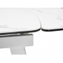 Стол ELIOT 120 HIGH GLOSS STATUARIO Белый мрамор глянцевый, керамика/ белый каркас