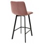 Полубарный стул CHILLI-QB SQUARE розовый #15, велюр / черный каркас (H=66cm) М-City