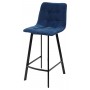 Полубарный стул CHILLI-QB SQUARE синий #29, велюр / черный каркас (H=66cm)