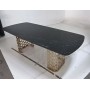 Стол CHIAVARI 220 KL-116 Черный мрамор матовый, итальянская керамика / бронзовый