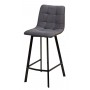 Полубарный стул CHILLI-QB SQUARE серый #27, велюр / черный каркас (H=66cm) М-City