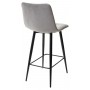 Полубарный стул CHILLI-QB светло-серый #26, велюр / черный каркас (H=66cm)