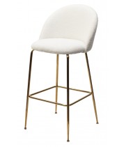 Барный стул GLADE NINI-01 Белый, teddy / золотой каркас