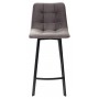 Полубарный стул CHILLI-QB SQUARE графит #14, велюр / черный каркас (H=66cm) М-City