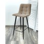 Полубарный стул CHILLI-QB латте #25, велюр / черный каркас (H=66cm) М-City