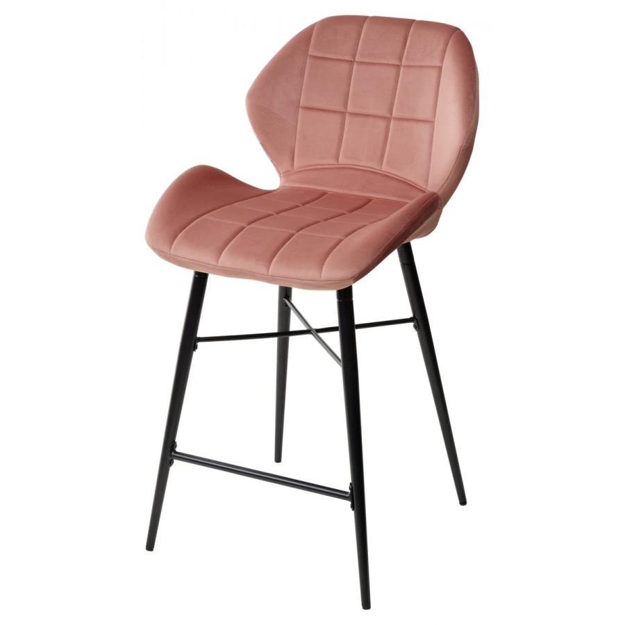 Полубарный стул MARCEL BLUVEL-52 PINK (H=65cm), велюр