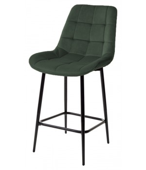 Полубарный стул ХОФМАН, цвет изумрудный #H30, велюр / черный каркас H=63cm