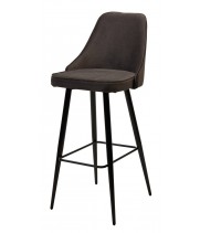 Барный стул NEPAL-BAR ГРАФИТ #14, велюр/ черный каркас (H=78cm)