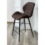 Полубарный стул MARCEL COWBOY-#800 темно-коричневый (H=65cm), ткань микрофибра