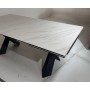Стол ORISTANO 200 MARBLES KL-99 Белый мрамор матовый, итальянская керамика/ черный каркас