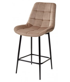 Полубарный стул ХОФМАН, цвет светло-коричневый B-06, велюр / черный каркас H=63cm