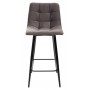 Полубарный стул CHILLI-QB графит #14, велюр / черный каркас (H=66cm) М-City