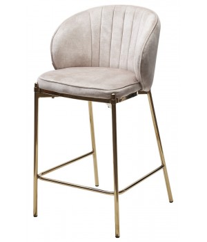 Полубарный стул WENDY VBP-207 античный бежевый, велюр / золотой каркас (H=65) 