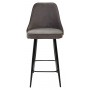 Полубарный стул NEPAL-PB ГРАФИТ #14, велюр/ черный каркас (H=68cm) М-City