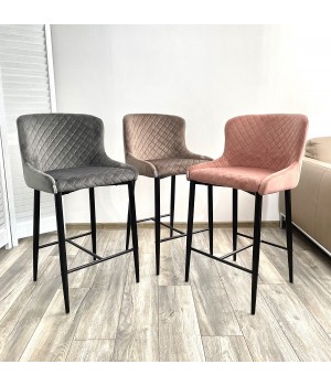Полубарный стул ARTEMIS серый, велюр G108-33 (H=65cm)